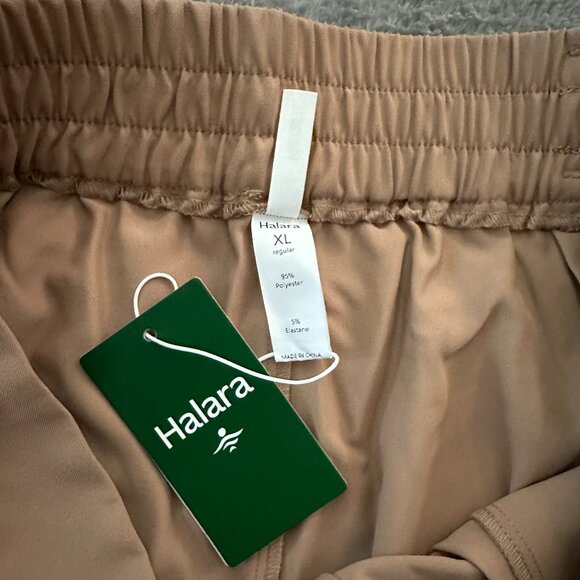 NWT Halara Pleated Wide Leg Pull On Pants Tan Women's XL - Picture 3 of 5